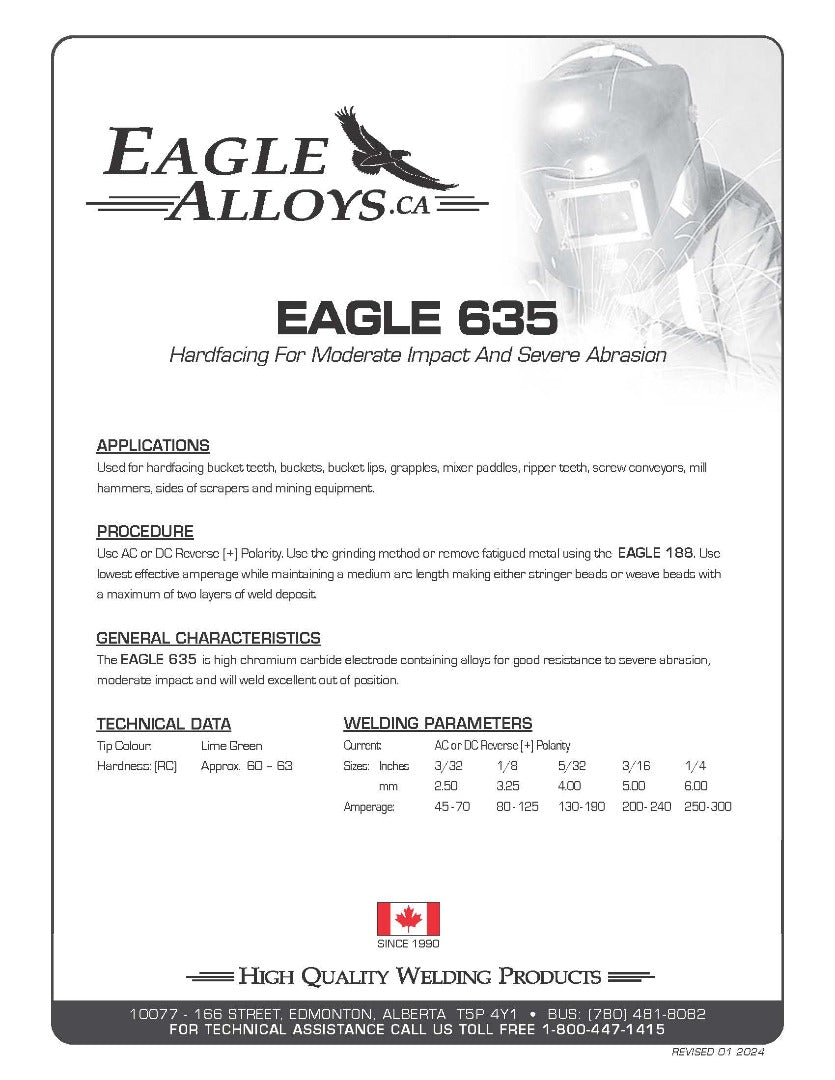 EAGLE 635 | Hardfacing For Moderate Impact And Severe Abrasion PDF
