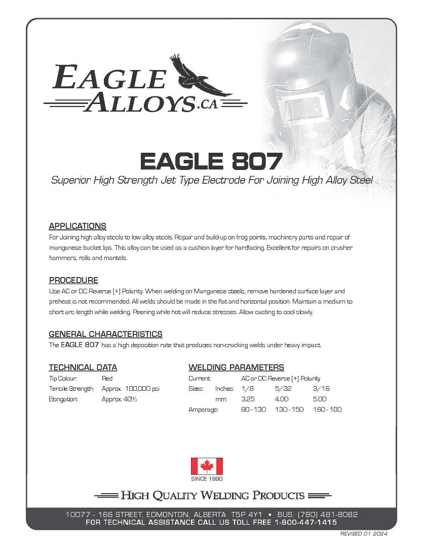 EAGLE 807 | Superior High Strength Jet Type Electrode For Joining High Alloy Steel PDF