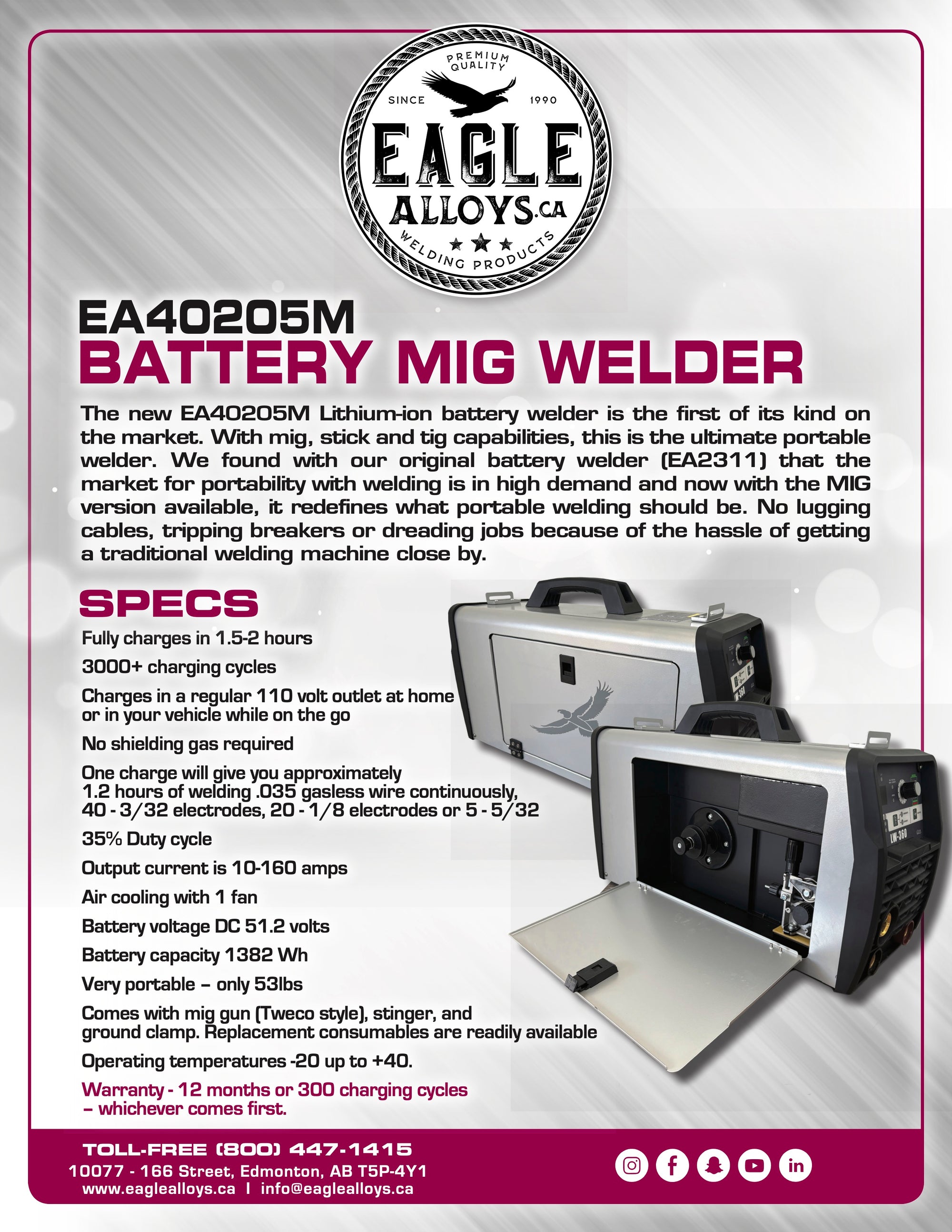 Eagle EA40205M - Battery Mig/Stick Welder
